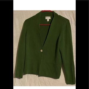 Charter Club Womens Green XL Cardigan 2-Ply 100% Cashmere